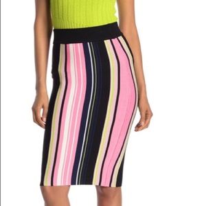 RACHEL Rachel Roy Olivia Striped‎ Knit Pencil Skirt